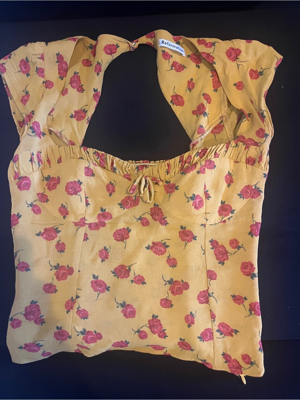Reformation rose print top size 0